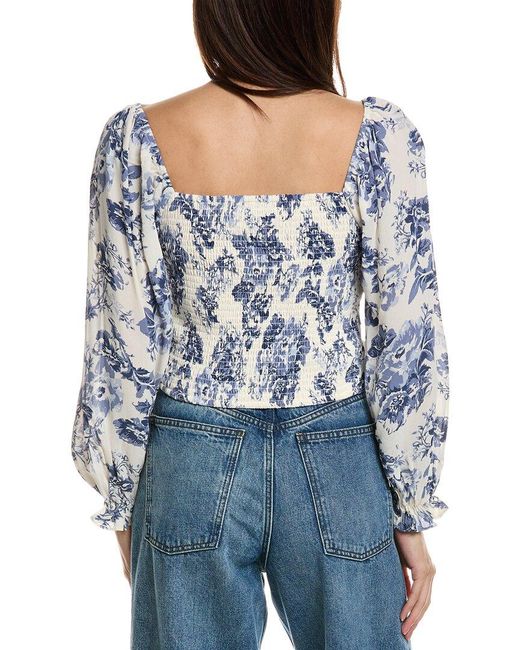 Seraphin Blue Ruched Crop Top