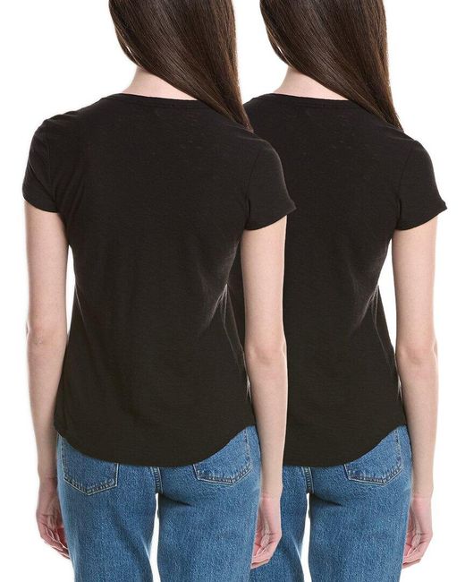 James Perse Black 2Pk Crew Shirt