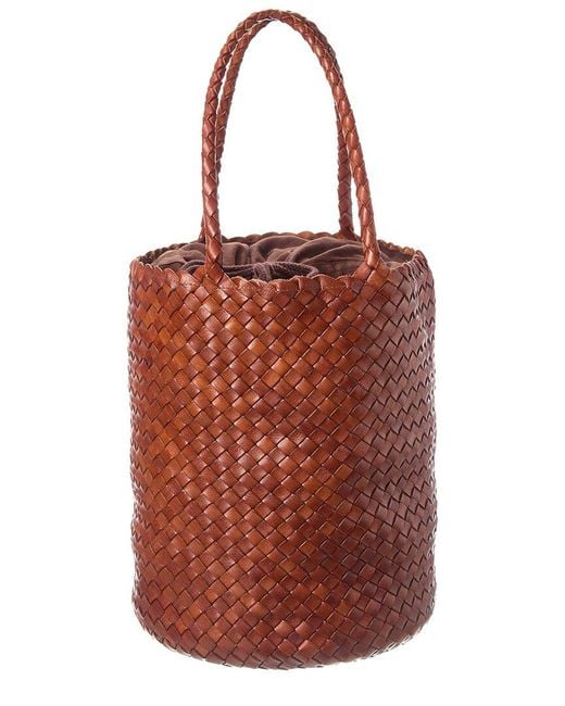 Dragon Diffusion Red Leather Bucket Bag