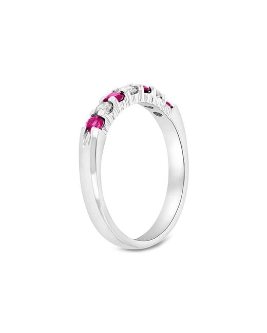 Diana M Pink Fine Jewelry 14k 0.35 Ct. Tw. Diamond & Ruby Ring
