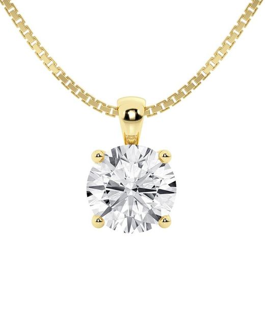 Lab Grown Diamonds Metallic 14k 1.50 Ct. Tw. Lab-grown Diamond Pendant Necklace