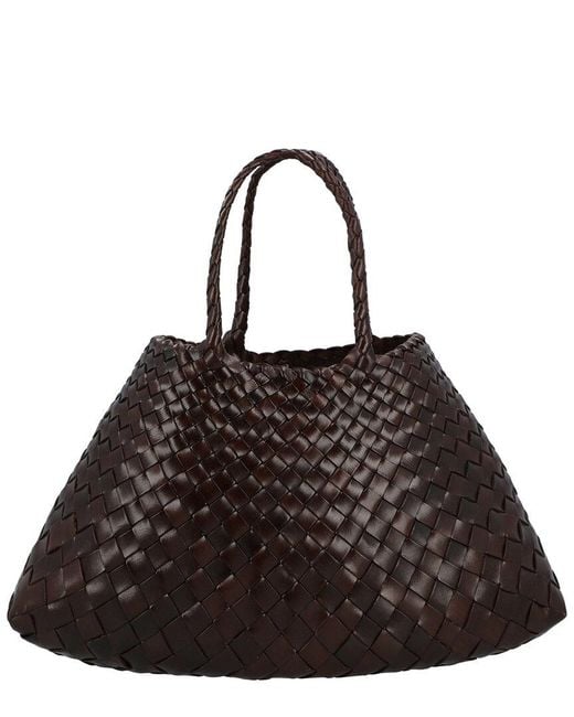 Dragon Diffusion Black Santa Croce Leather Tote Bag