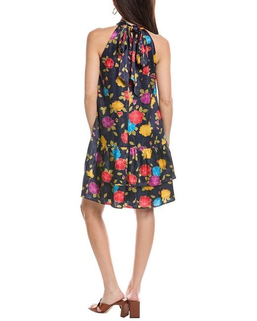 FLORA BEA NYC Blue Moonie Silk Mini Dress