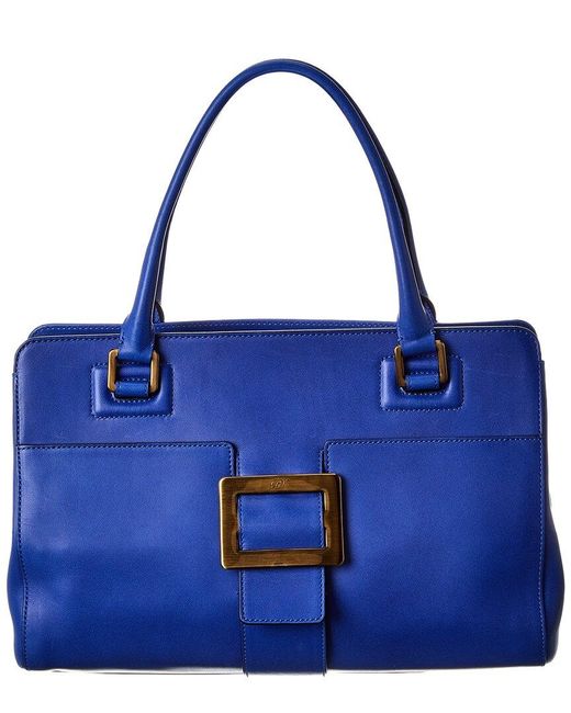 Roger Vivier Blue Leather Tote
