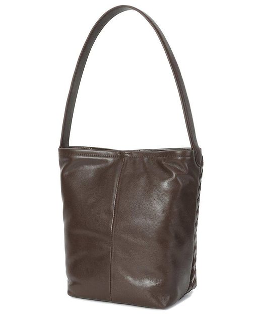 Tiffany & Fred Paris Brown Structured Suede & Leather Tote