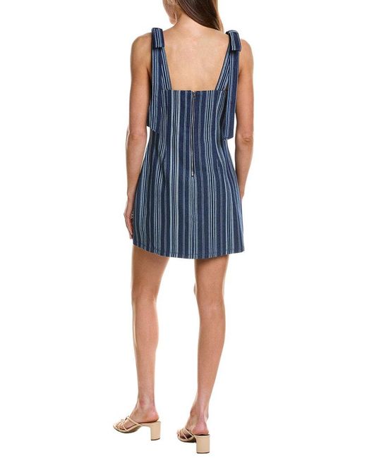 English Factory Blue Denim Stripe Mini Dress