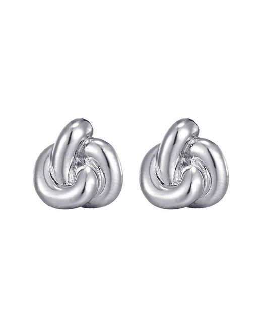 Adornia Metallic Plated Chubby Knot Stud Earrings