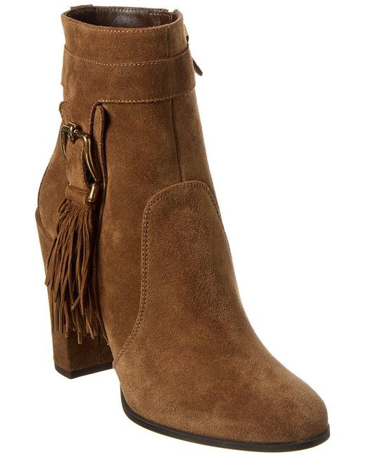 Tod's Brown Logo Suede Bootie