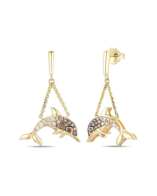Le Vian Metallic Dolphin 14K 0.38 Ct. Tw. Diamond Earrings