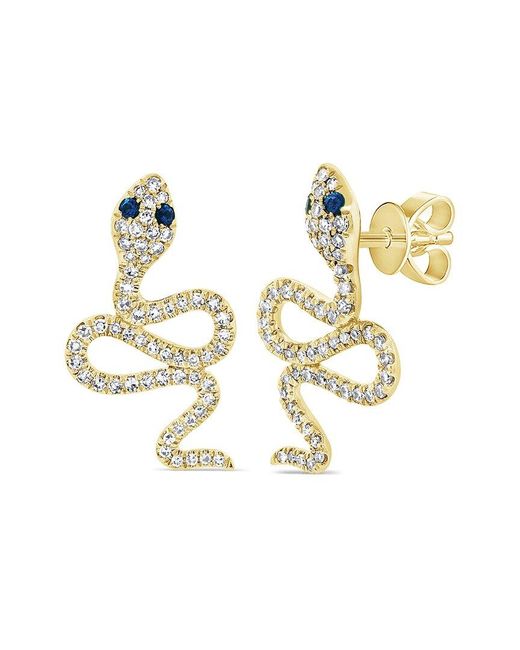 Sabrina Designs Metallic 14k 0.36 Ct. Tw. Diamond & Sapphire Snake Earrings