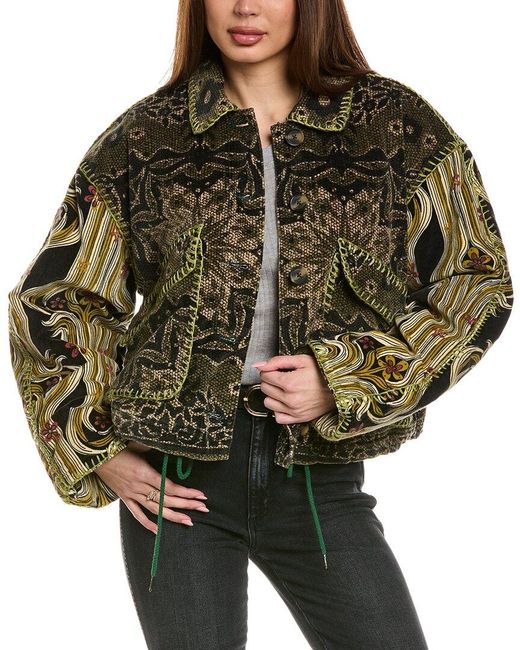 Free People Green Giving Joy Jacket