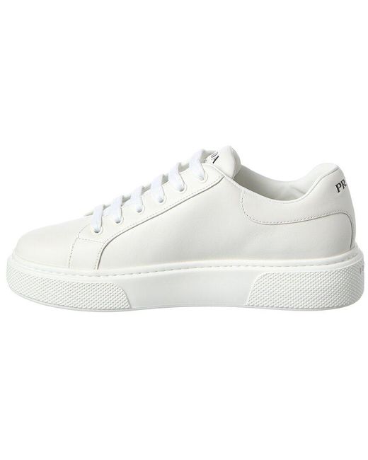 Prada White Logo Leather Sneaker