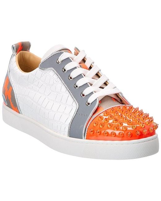 Christian Louboutin Multicolor Fun Louis Junior Spikes Croc-embossed Leather Sneaker for men