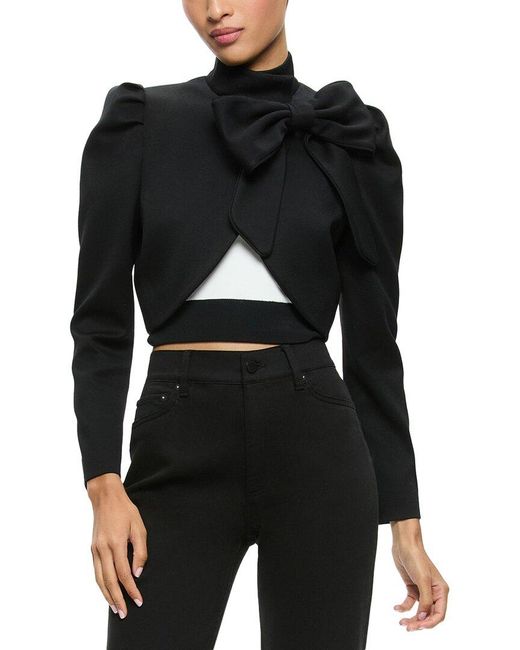 Alice + Olivia Black Addison Bow Jacket