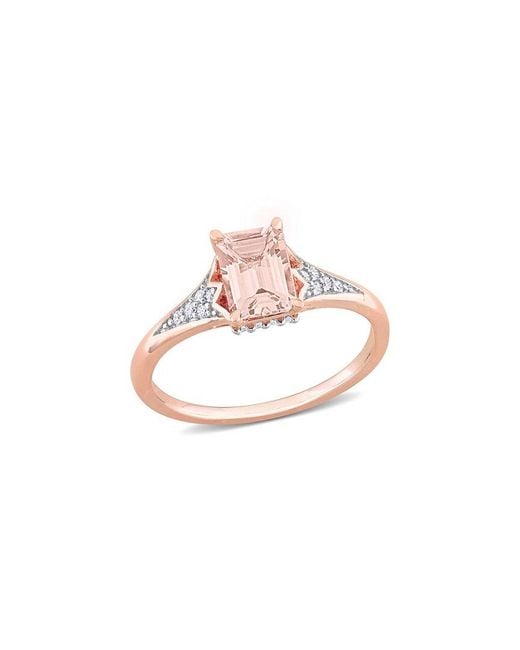 Rina Limor Pink 10k Rose Gold 1.02 Ct. Tw. Diamond & Morganite Ring
