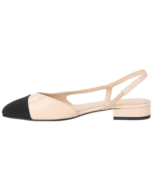 Tiffany & Fred Paris Natural 2-Tone Leather Flat
