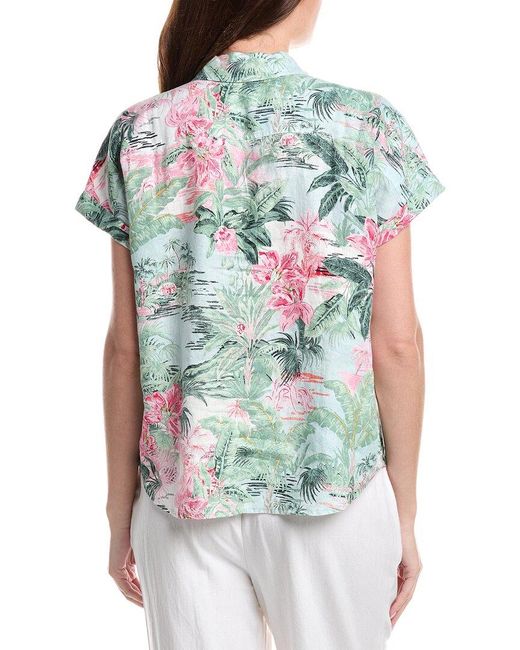 Tommy Bahama Blue Garden Villa Linen Camp Shirt