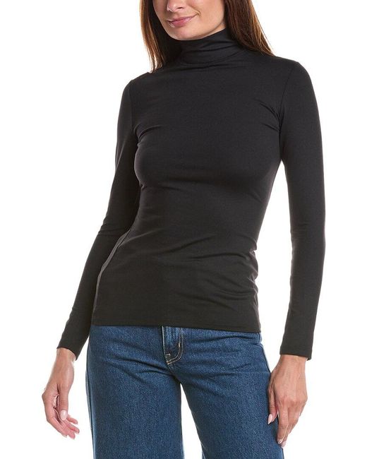 Susana Monaco Black Mock Neck Top