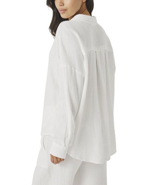 Splendid White Ava Gauze Button Down