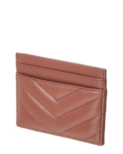 Saint Laurent Purple Monogram Matelasse Leather Card Holder