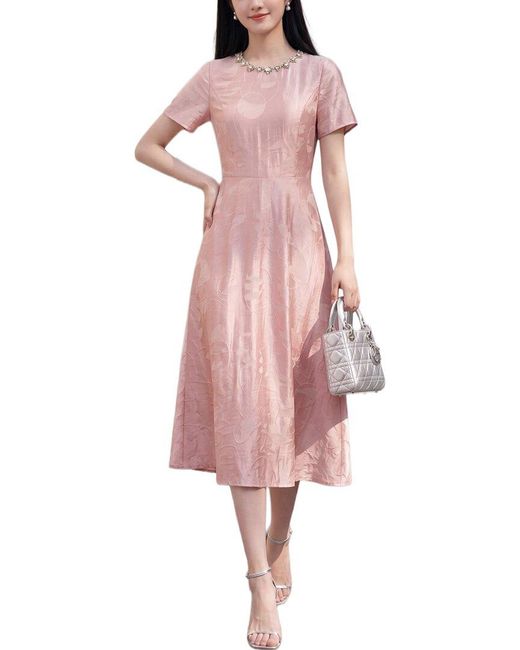 BRC By BURRYCO Pink Short Sleeve Midi Dress