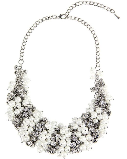 Saachi Multicolor Pearl & Crystal Statement Necklace