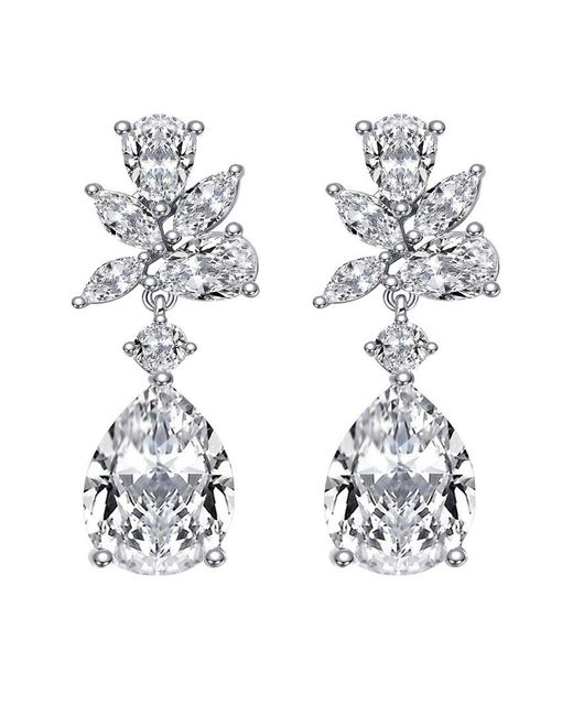 Rachel Glauber White Diamond Cz Dangle Earrings
