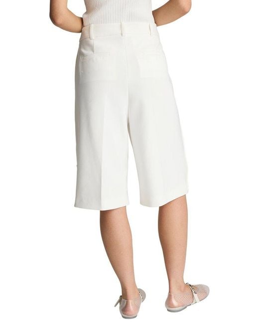Kenneth Cole White High-Rise Fly Front Rivet Side Snap Short