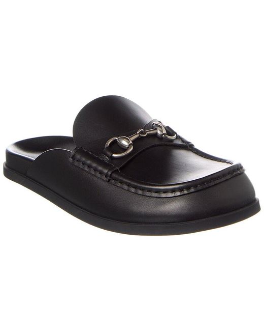 Gucci Black Horsebit Leather Mule for men