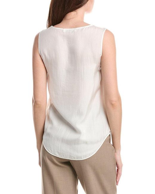 Fabiana Filippi White Silk Boatneck Top