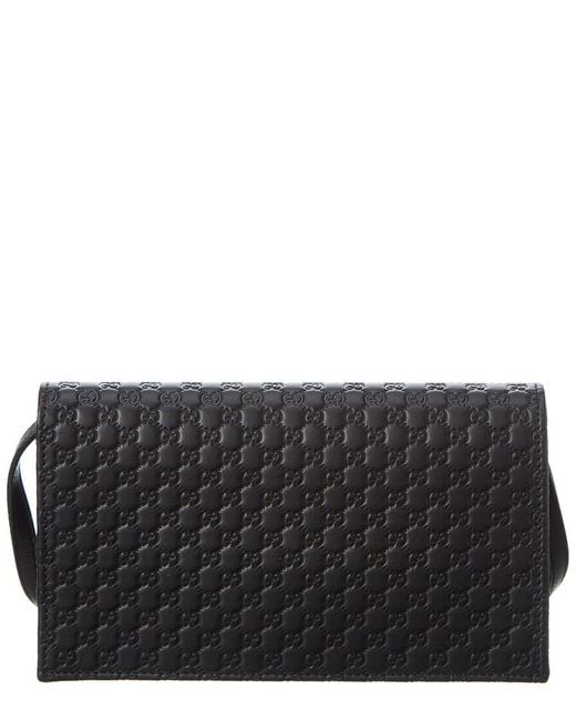 Gucci Black Micro Ssima Leather Shoulder Bag