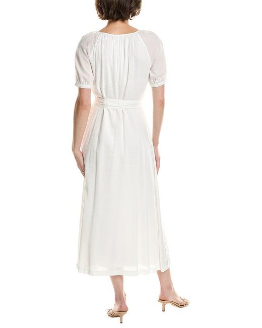 REVERIEE White Midi Shirtdress