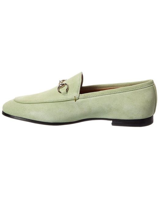 Gucci White Jordaan Suede Loafer
