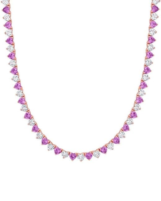 Rina Limor Pink 31.20 Ct. Tw. Lab-Grown And Sapphire Necklace