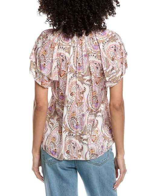 Hale Bob Red Melany Short Sleeve Knit Top
