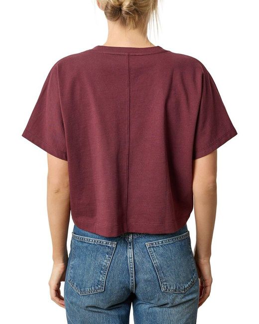 Lilla P Red Easy Fit Short Sleeve V-Neck Dolman Shirt