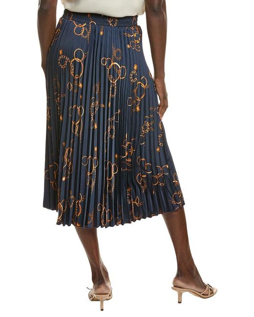Tahari Black Pull On Pleated Skirt