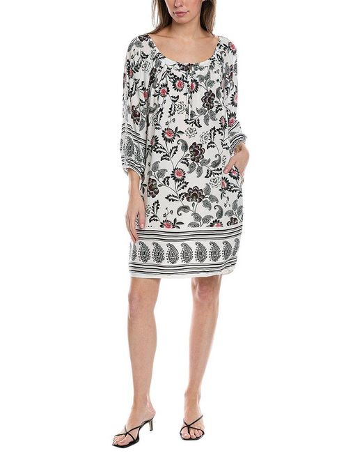 Walker & Wade White Peasant Mini Dress
