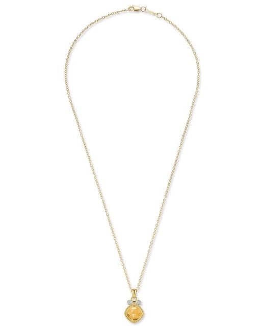 Reiss Metallic 14K 2.07 Ct. Tw. Diamond & Citrine Necklace