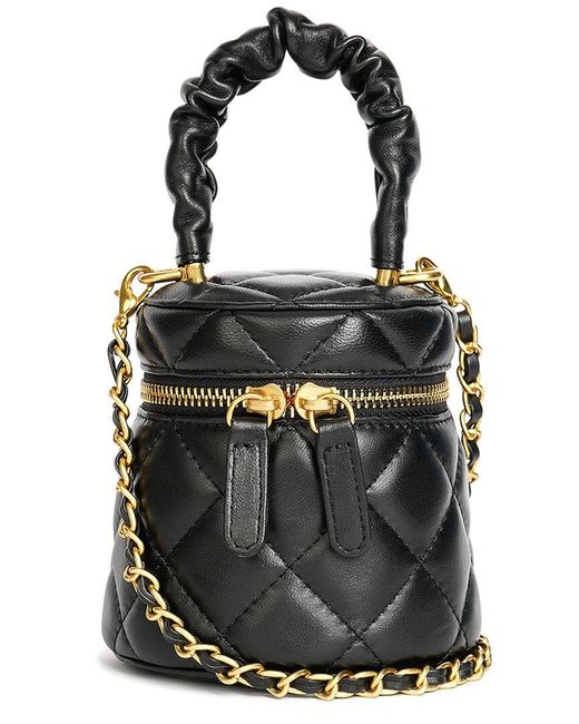 Tiffany & Fred Quilted Leather Top Handle Mini Bag in Black | Lyst