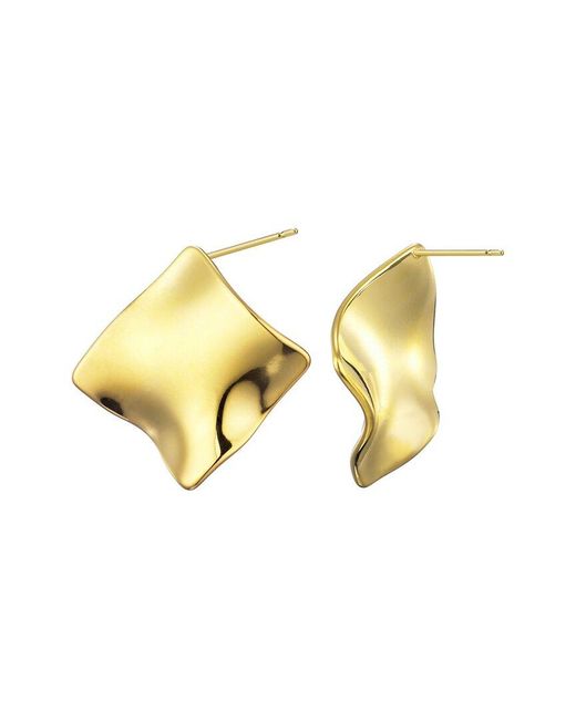 Adornia Metallic 18K Plated Wave Stud Earrings