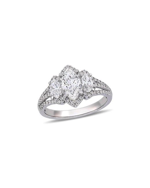 Rina Limor White 14K 1.71 Ct. Tw. Diamond Split Shank Halo Ring