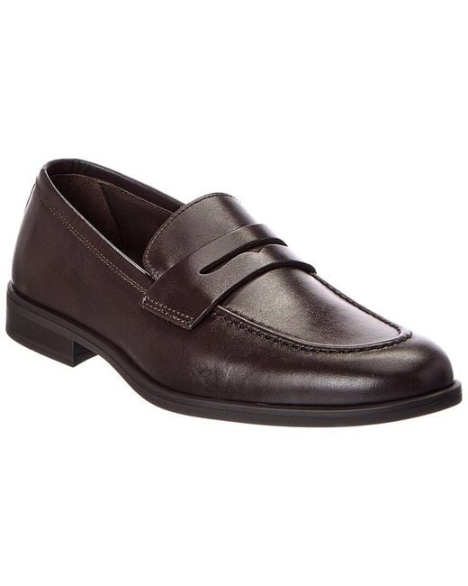 M by Bruno Magli Brown Fabrizio Leather Penny Loafer for men