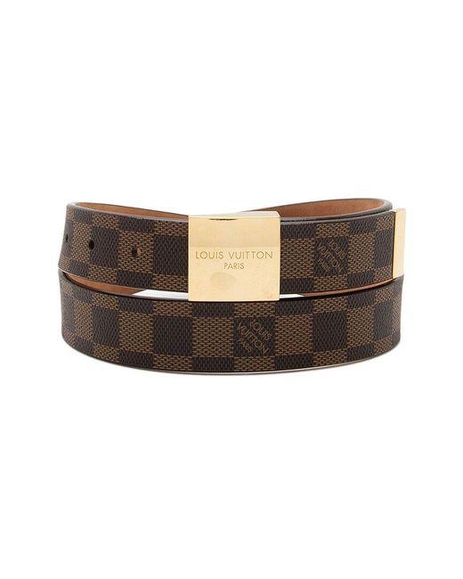 Louis Vuitton Brown Damier Ebene Canvas Paris Belt, Size 35/89 (Authentic Pre-Owned)