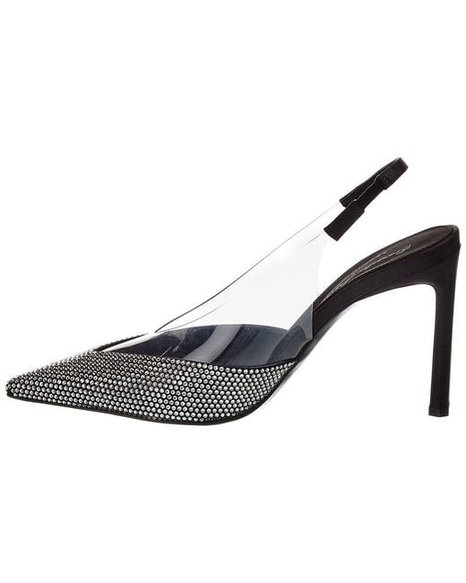 Sergio Rossi Metallic X Evangelie Smyrniotaki Satin & Vinyl Slingback Pump