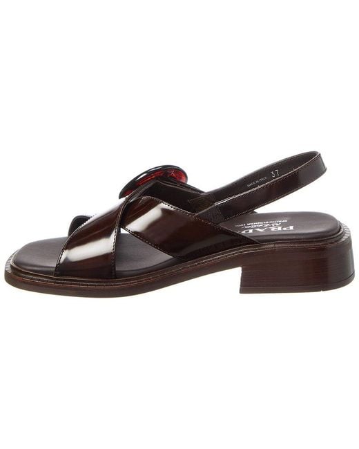 Prada Brown Re-Edition 1996 Brushed Leather Sandal