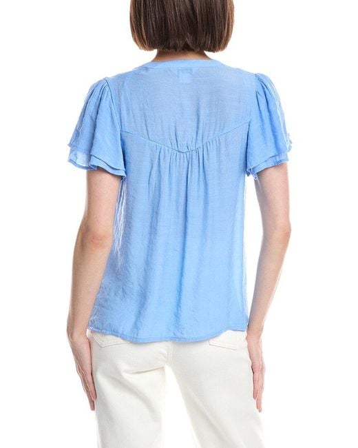 Nanette Lepore Blue Solid Blouse