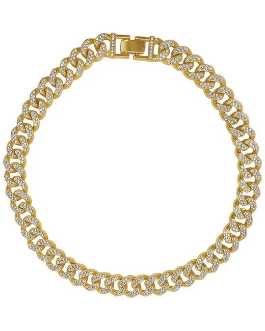 Adornia Metallic 14k Plated Cz Flat Curb Chain Necklace