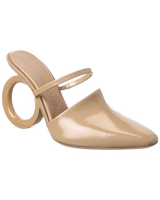 Ferragamo Natural Adara Leather Pump