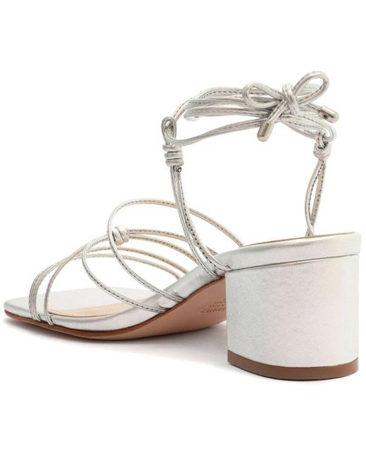 SCHUTZ SHOES White Athena Block Leather Sandal